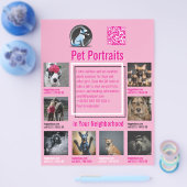 Pet Photography Session Flyer With QR Code & Tear‑ (Enkel)