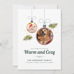 Pet Photos Family Kerstmis Modern Feestdagenkaart