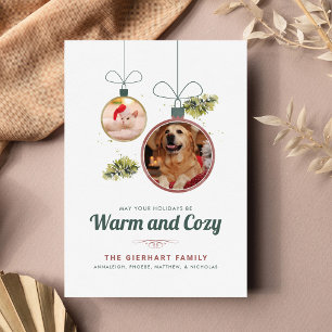 Pet Photos Family Kerstmis Modern Feestdagenkaart