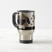 Pet Photos on Cute Dog Bone Add Name Reisbeker (Voorkant links)