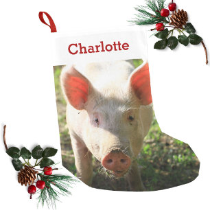 Pet Pig. Lover Foto & Name Persoonlijk Kleine Kerstsok