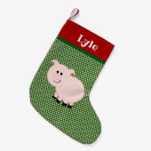 Pet Pig Personalized Stocking Kleine Kerstsok (Voorkant (Hangend))