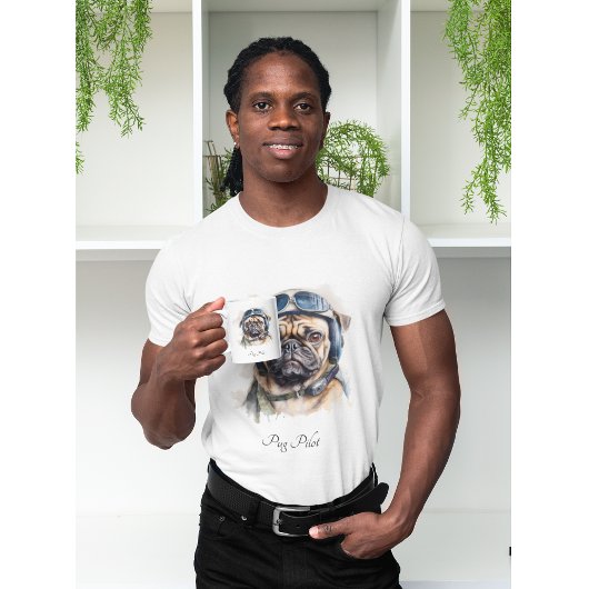 Pet Pilot Pug aanpasbaar T-shirt