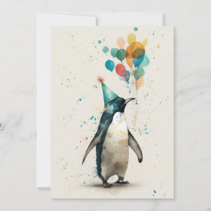 Pet Pinguïn Flat Wenskaart Bedankkaart