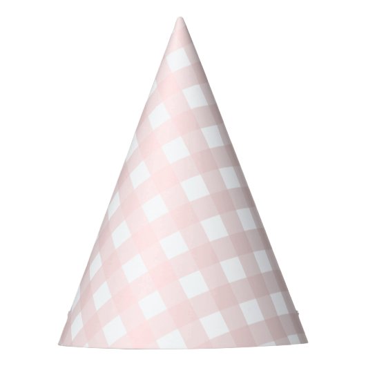 Pet Pink Gingham Party Feesthoedjes (Voorkant)