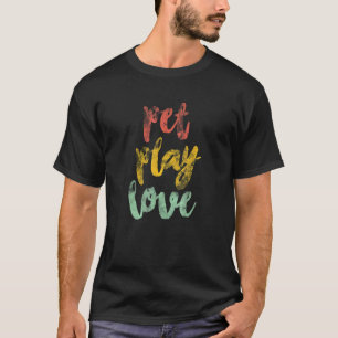Pet Play Love Dog Puppies German Shepherd Pug Gold T-shirt