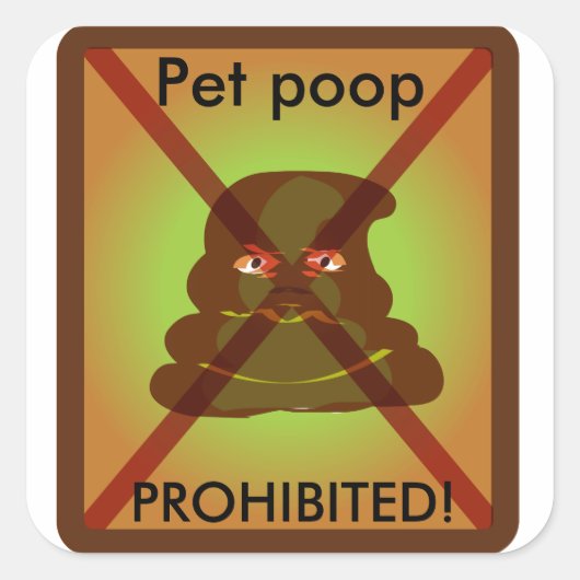 "Pet poop VERBODEN" afvalbak sticker (Voorkant)