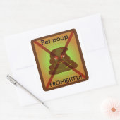 "Pet poop VERBODEN" afvalbak sticker (Envelop)