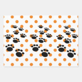 Pet poten en pooldots van cute Black Cartoon Inpakpapier Vel (Voorkant)