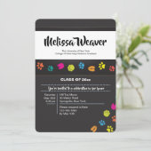 Pet Prints Veterinary School Afstuderen Kaart (Staand voorkant)