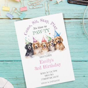Pet Puppy Hond Verjaardag Pawty Kaart