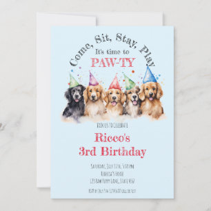 Pet Puppy Hond Verjaardag Pawty Kaart