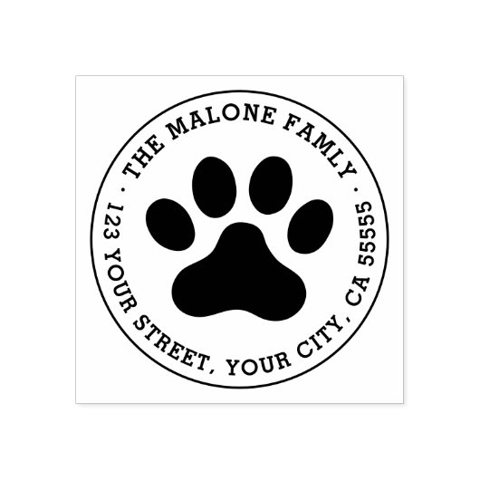 Pet pw print terugzendadres rubberstempel rubberstempel (Afrduk)