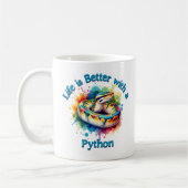 Pet Python Pet lover Koffie Drinker Reptiel Koffiemok (Links)