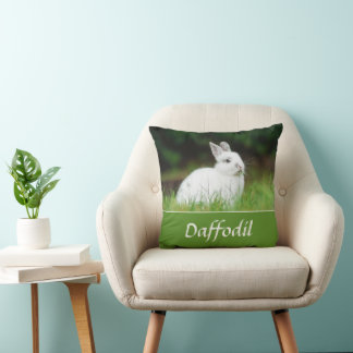 Pet Rabbit Custom Foto en Naam Keepsake Kussen