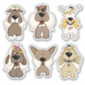 Pet Rainbow Dog Angel Stickers (Voorkant)