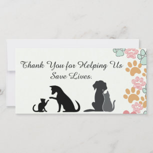 Pet Rescue Waardering supporters Bedankkaart