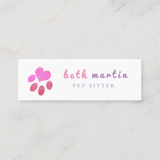 Pet-ritssluiter Mini Visitekaartje (Voorkant)