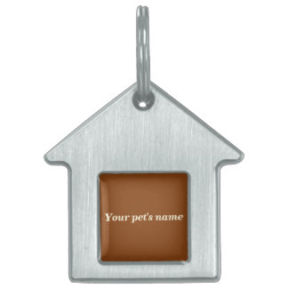 Pet’s Name With Brown Background on House Shaped Huisdieren Naamplaatje