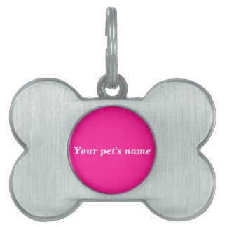 Pet’s Name With Pink Background on Bone Shaped Huisdieren Naamplaatje