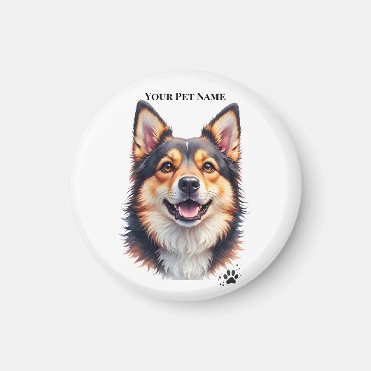 Pet’s Simple Modern Name & Photo Custom Design Magneet (Voorkant)