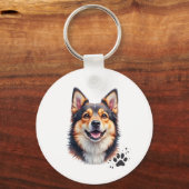 Pet’s Simple Modern Name & Photo Custom Design Sleutelhanger (Achterkant)