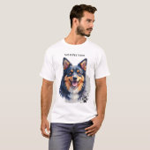 Pet’s Simple Modern Name & Photo Custom Design T-shirt (Voorkant volledig)