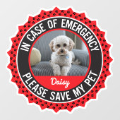 Pet Safety Alert Custom First Responder Raamsticker (Vel)
