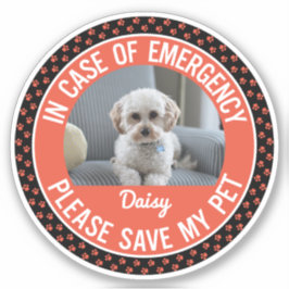 Pet Safety Alert met veranderlijke kleuren Sticker