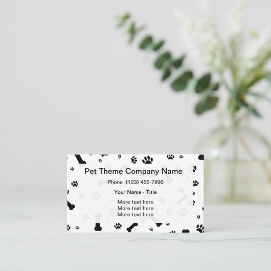 Pet Service Paw Print Pattern Visitekaartje (Staand voorkant)