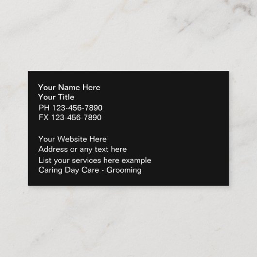 Pet Service-Visitekaartjes Visitekaartje (Achterkant)