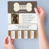 Pet Services Business Dog Tear Off Strips Flyer (Hand)