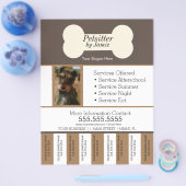 Pet Services Business Dog Tear Off Strips Flyer (Enkel)