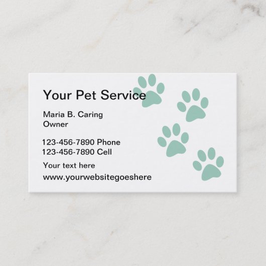 Pet Services Eenvoudige Visitekaartjes (Voorkant)