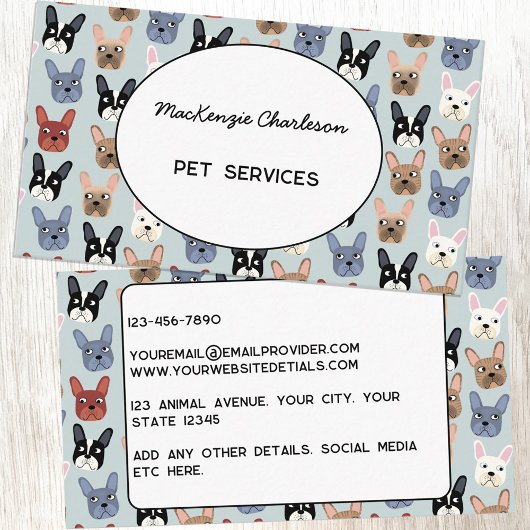 Pet Services French Bulldog Visitekaartje