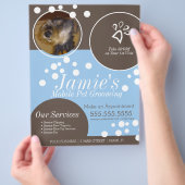 Pet Services Grooming Dog Bubbles Photo Flyer (Hand)