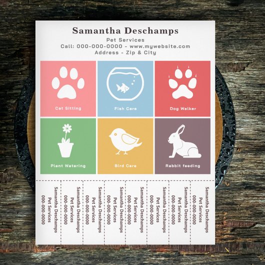 Pet Services & Kleurvierkanten Scheur van strips F Flyer