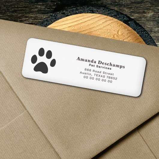 PET Services retouradreslabel Etiket