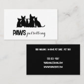 Pet Silhouette Petsitting Visitekaartje (Voorkant / Achterkant)