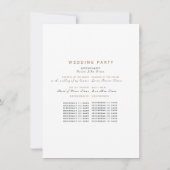 Pet Simple Black & Gold Text Wedding Programme de (Dos)