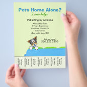 Pet Sitter Ad Yorkie Couch Green Tear Sheet Flyer (Hand)