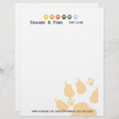 Pet Sitter Animal Care Veterinary Gepersonaliseerd Briefhoofd (Voorkant / Achterkant)