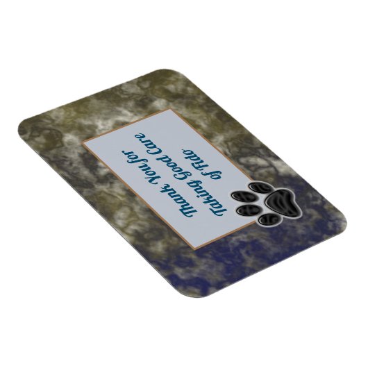 Pet Sitter Appreciation Blue Gold Swirls Bedankt Magneet (Rechterzijde)