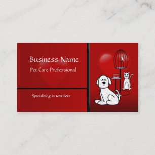 Pet Sitter Boarding Business Hearts Carte de visit