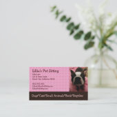 Pet Sitter Boston Terrier Visitekaartje (Staand voorkant)