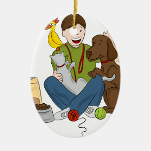 Pet Sitter Cartoon Keramisch Ornament