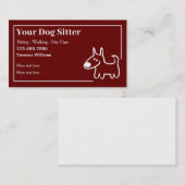 Pet Sitter Cute Dog Thema Visitekaartje (Voorkant / Achterkant)
