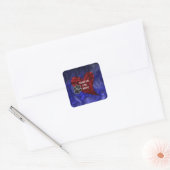 Pet Sitter Dank u Paw Hart Dier Waardering Vierkante Sticker (Envelop)