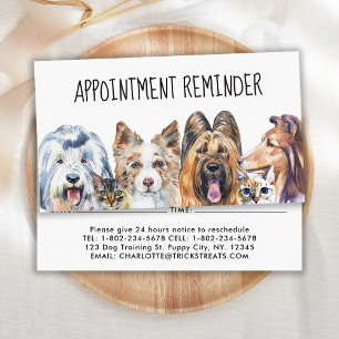 Pet Sitter Dog Trainer Cat Dog Groomer Reminder Afsprakenkaartje