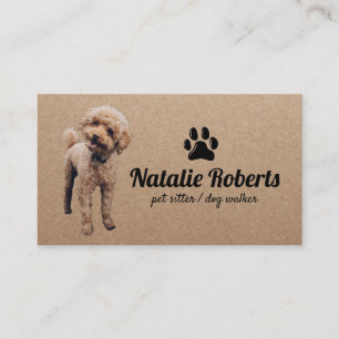 Pet Sitter Dog Walker Cute Poodle Visitekaartje
